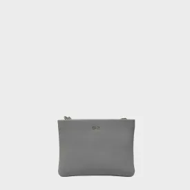 'SOPHIA' Cameo Blue Pebble Grain Zip Top Leather Crossbody Bag