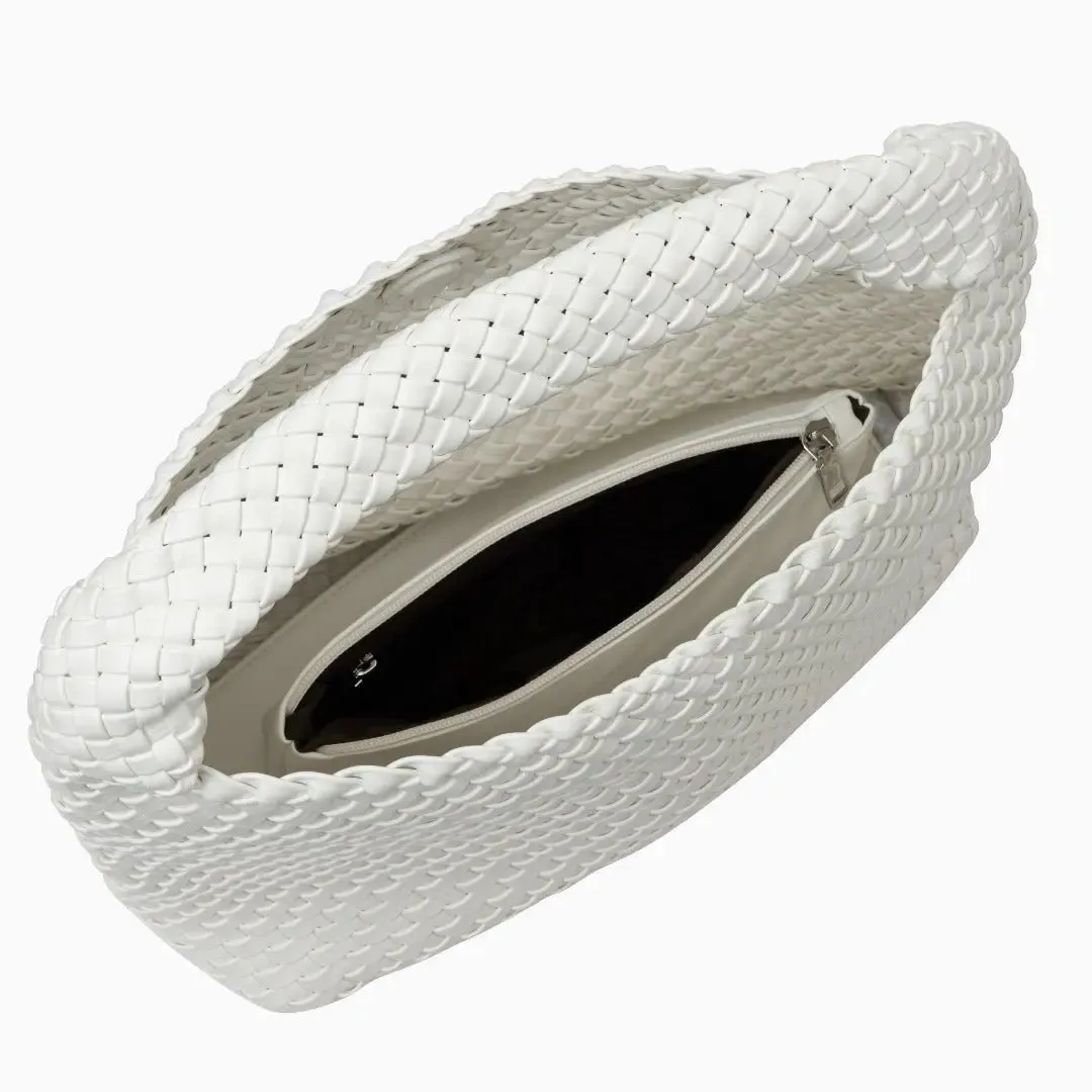 The Charlotte | Elegant & Spacious Leather-Woven Bucket  Shoulder Bag