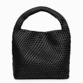 The Charlotte | Elegant & Spacious Leather-Woven Bucket  Shoulder Bag