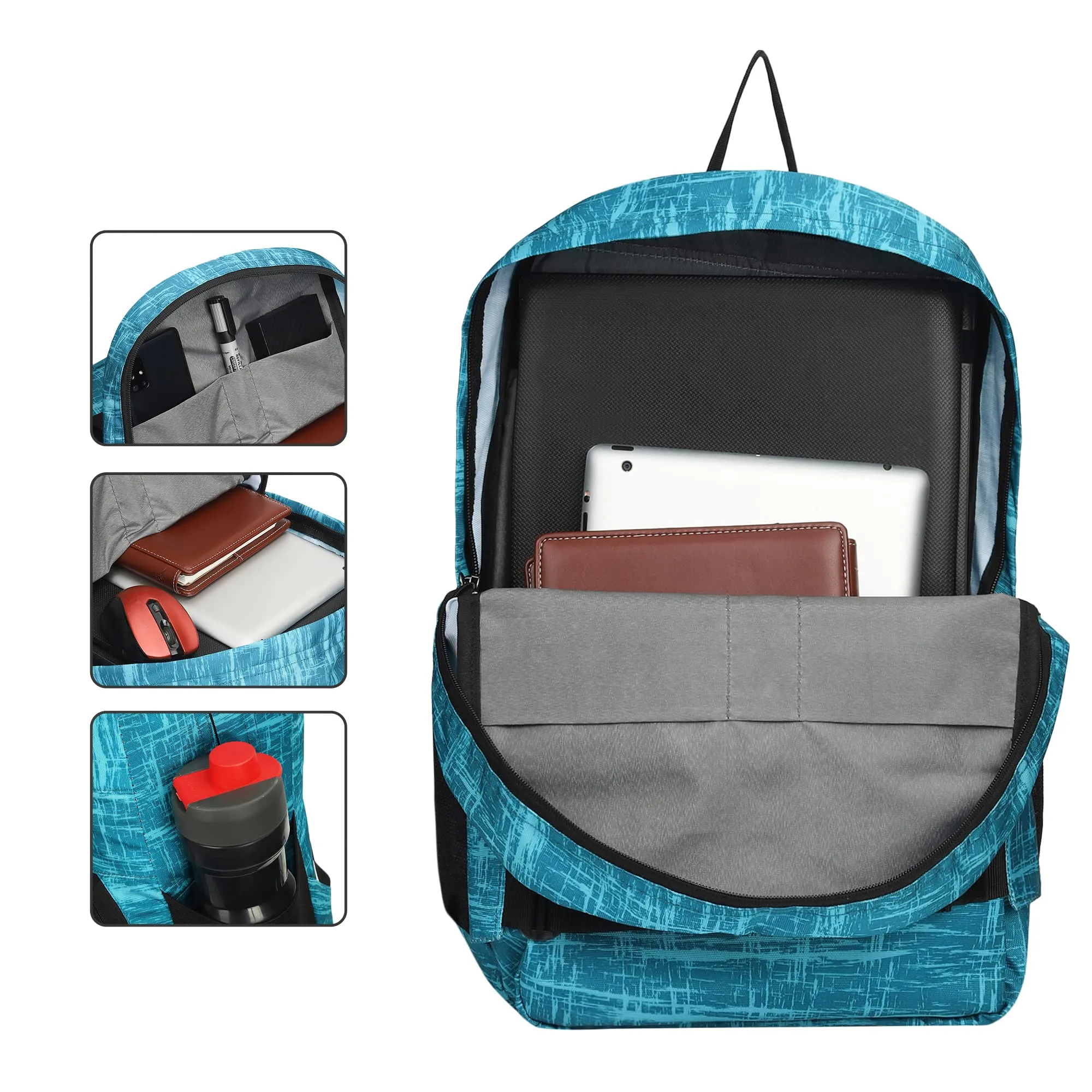 THE CLOWNFISH Hamilton Polyester 18 Litres Unisex Travel Laptop Backpack for 14 inch Laptop (Turquoise Blue)