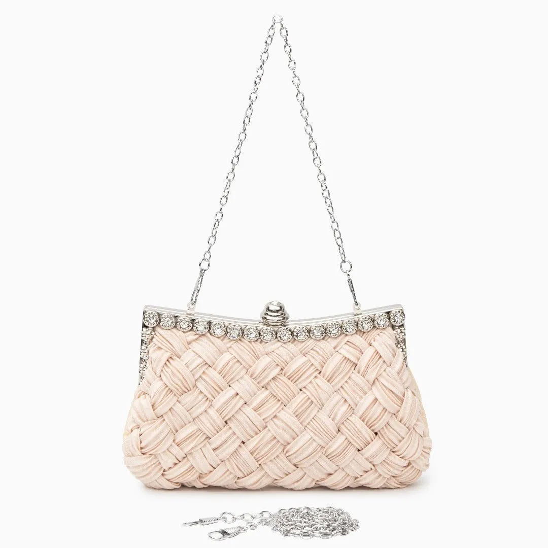 The Maddy | Braided Rhinestone Clutch Bag