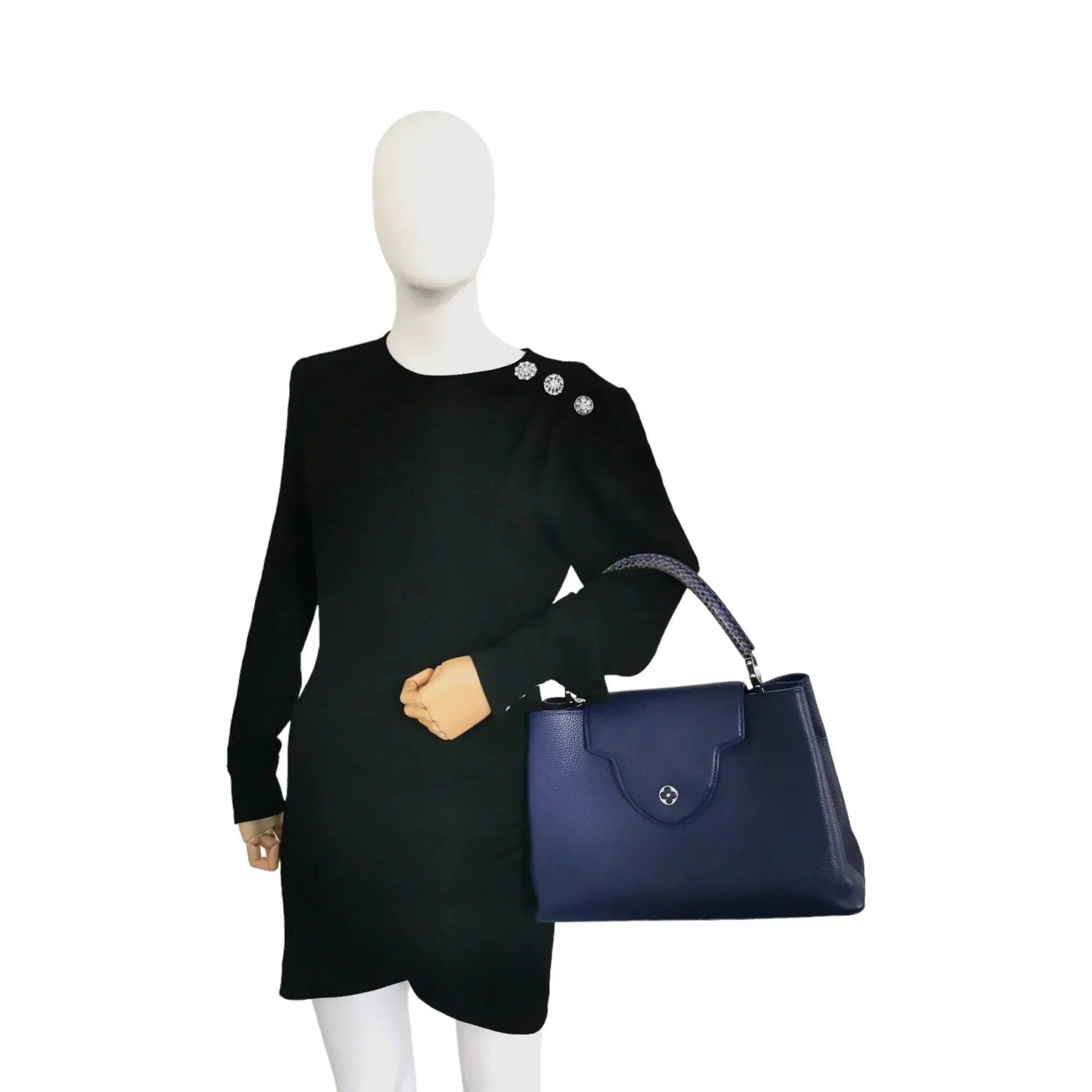 Trendy Inspired Louis Vuitton Capucines Mm Exotic Blue Taurillon