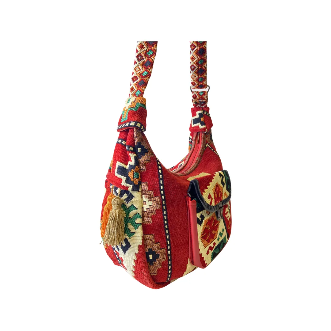 Turkish Kilim Boho Hipster Messenger Bag - Shoulder Bag - Crossbody Casual Bag