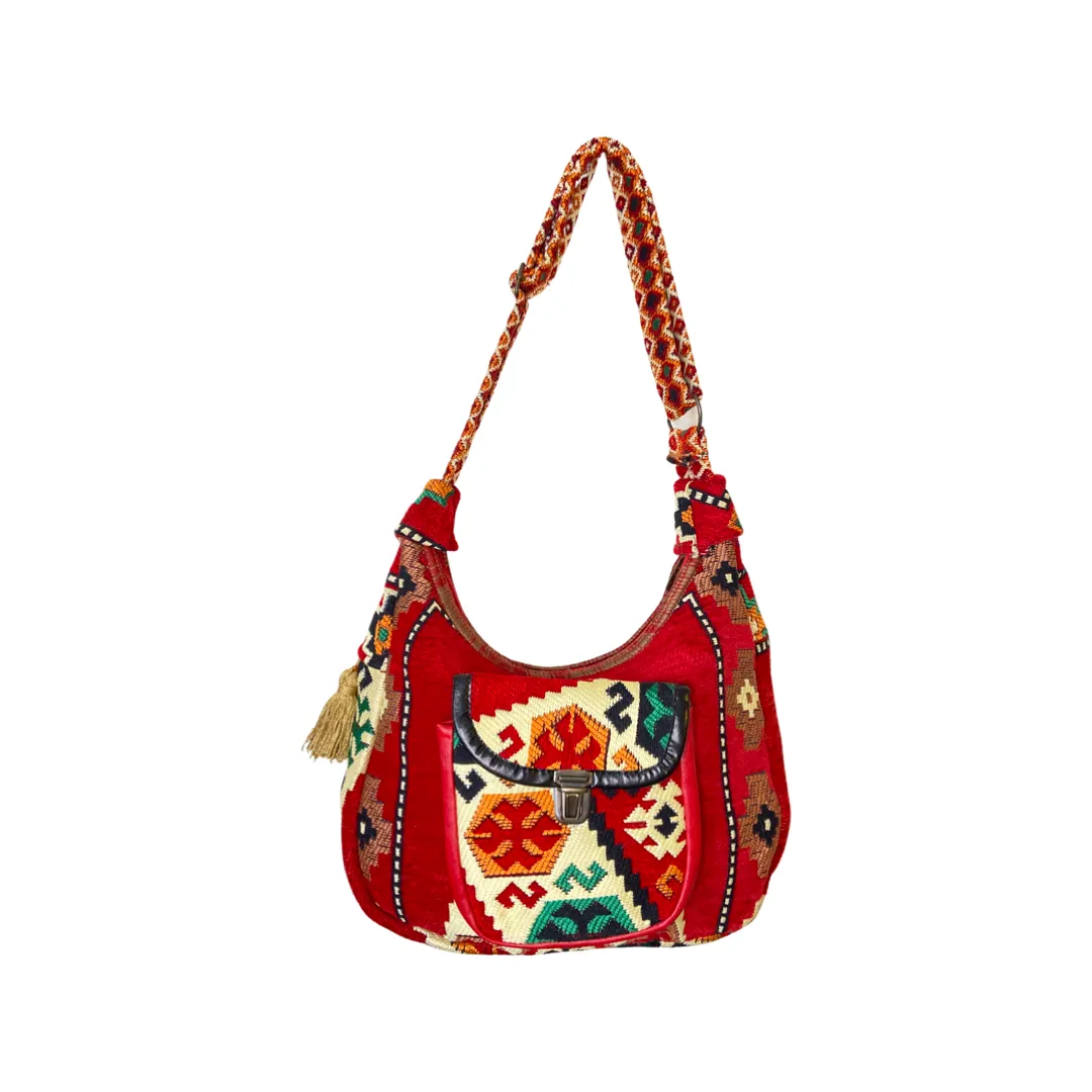 Turkish Kilim Boho Hipster Messenger Bag - Shoulder Bag - Crossbody Casual Bag