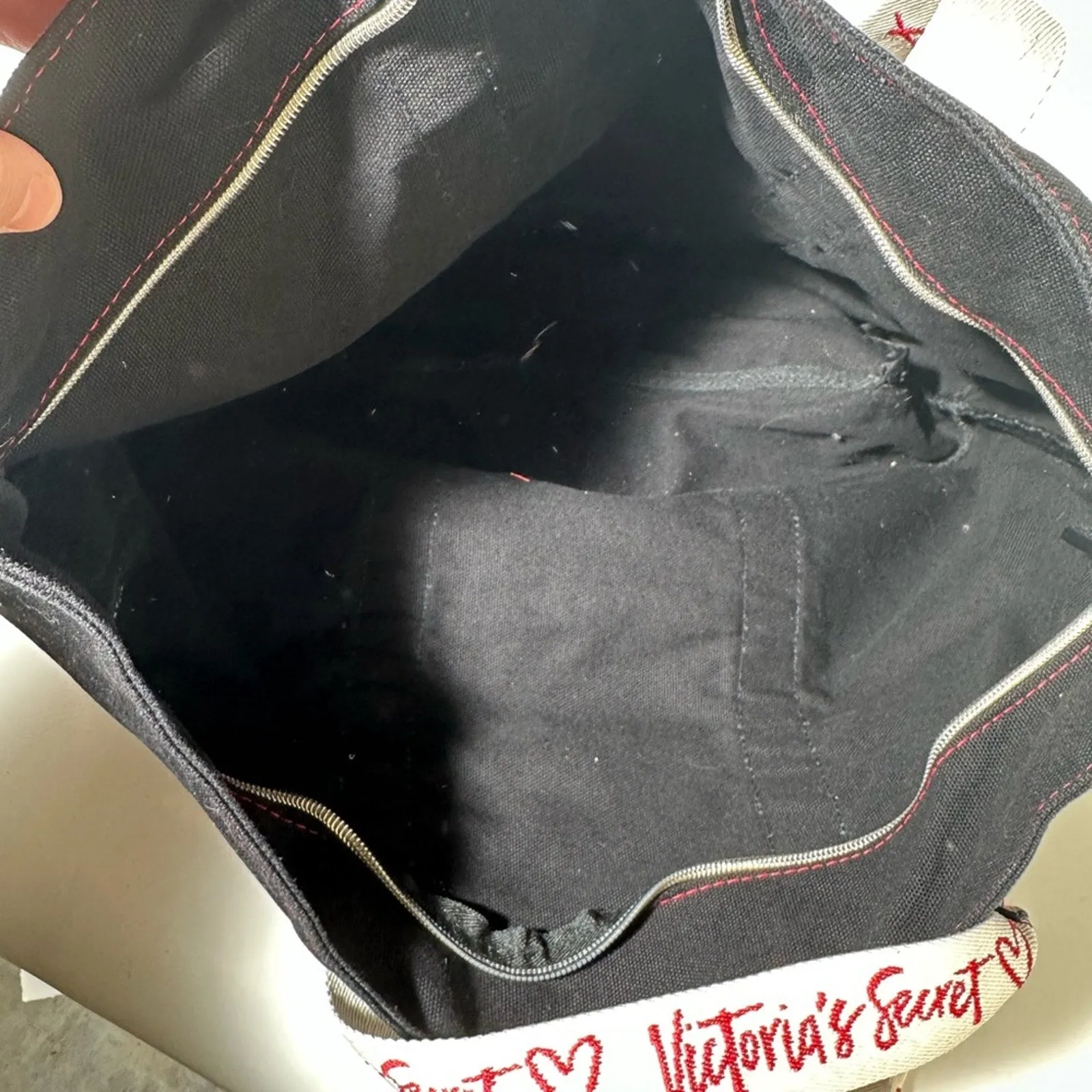 Victoria's Secret Black Tote with Red Accents