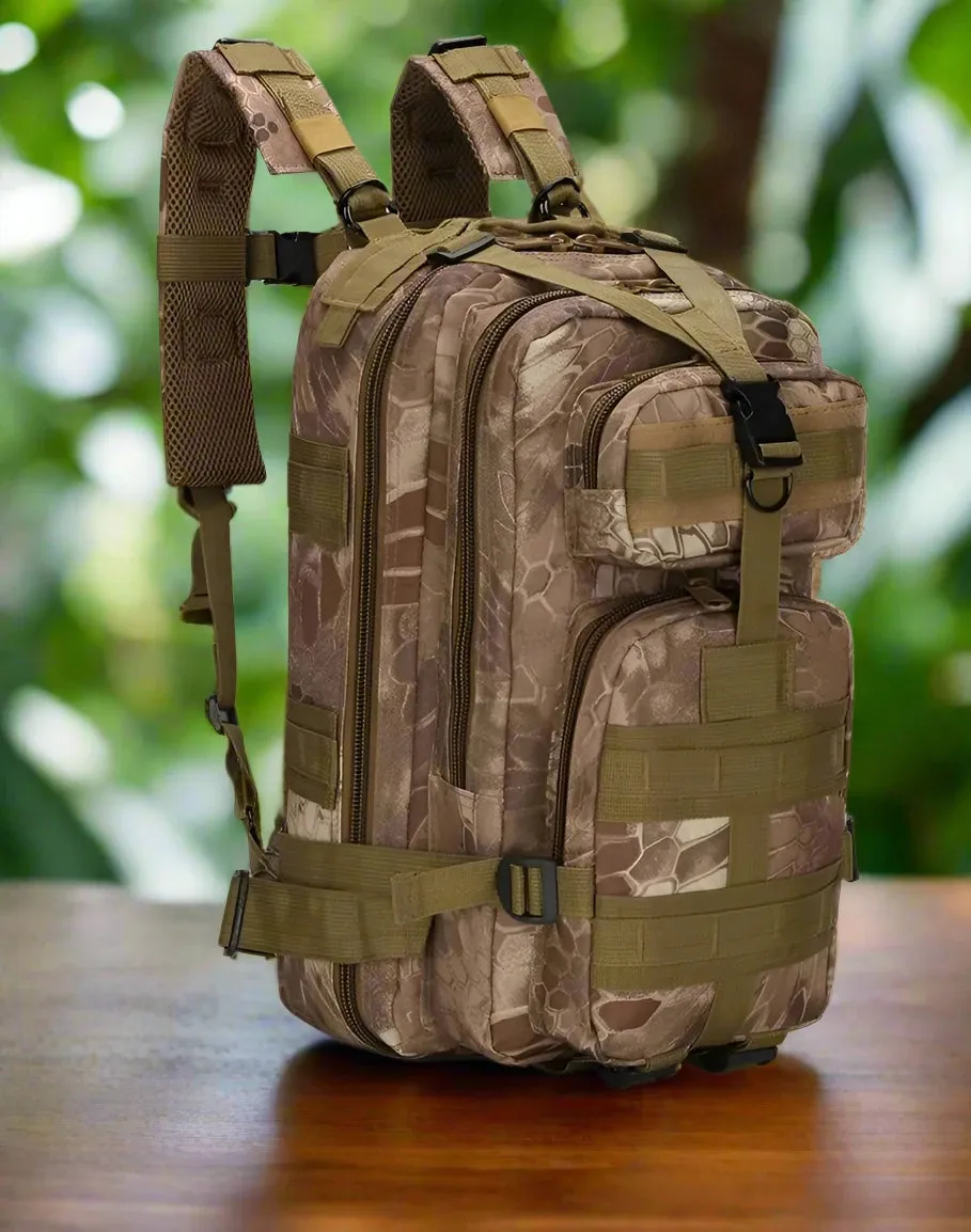 Waterproof Camo Hunting Backpack With Padded Straps, Multiple Pockets & Durable Design