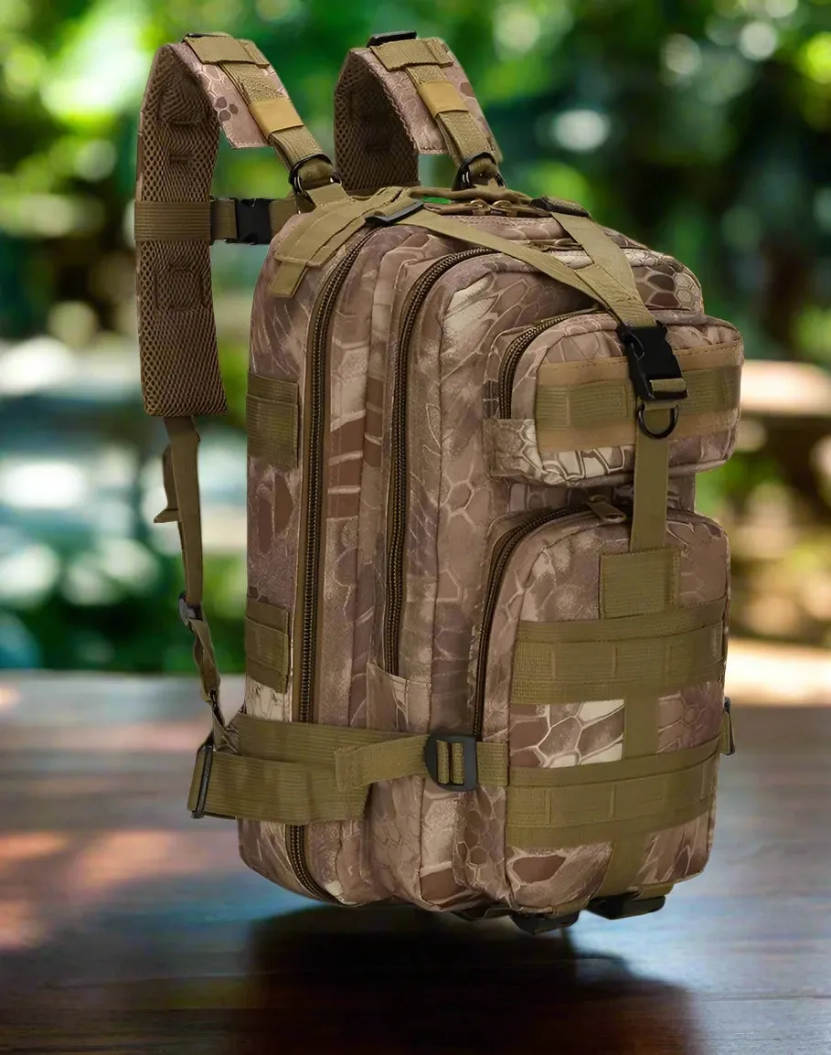 Waterproof Camo Hunting Backpack With Padded Straps, Multiple Pockets & Durable Design