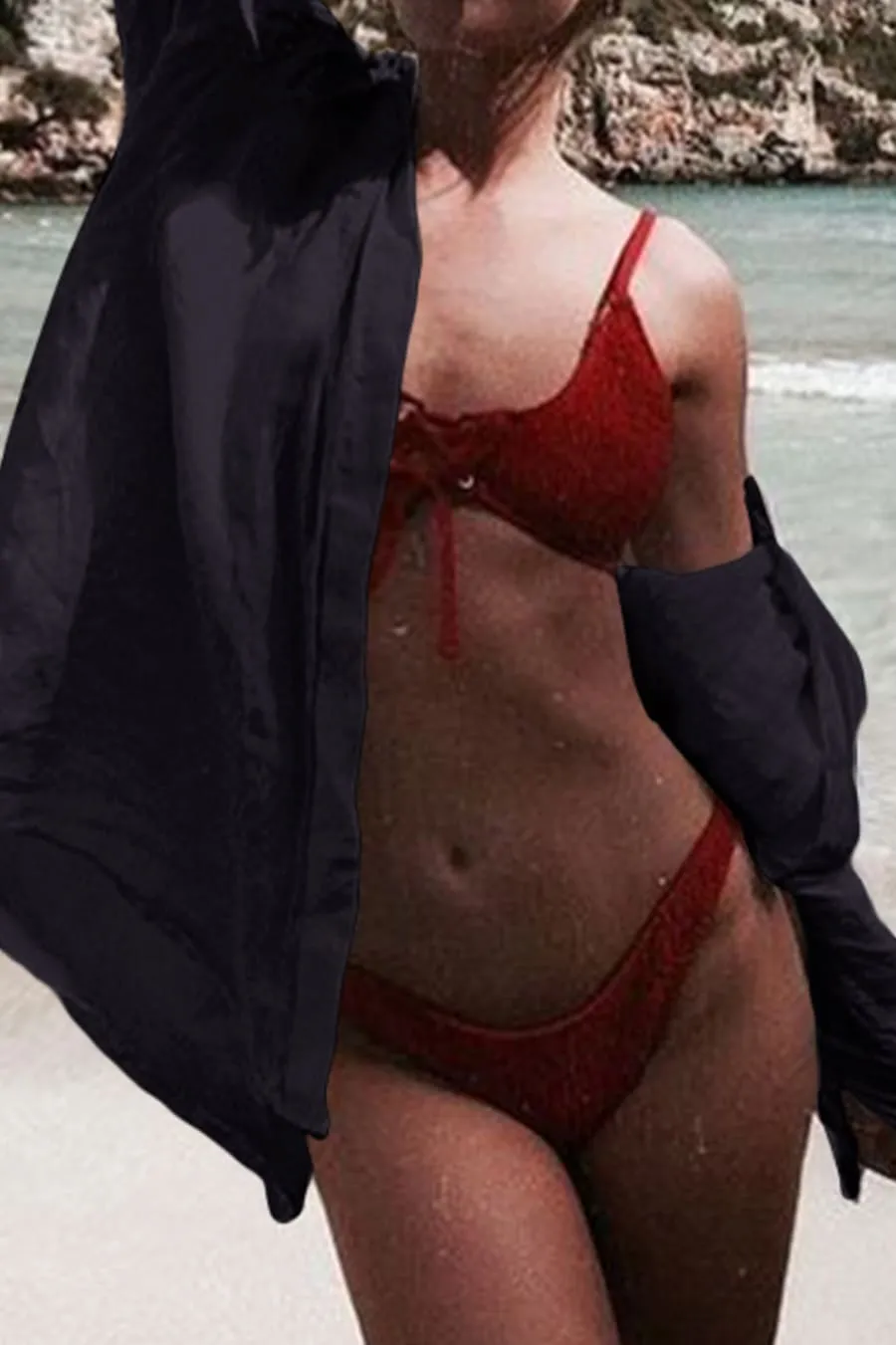 Wrinkle Bikini Swimtop Coverup