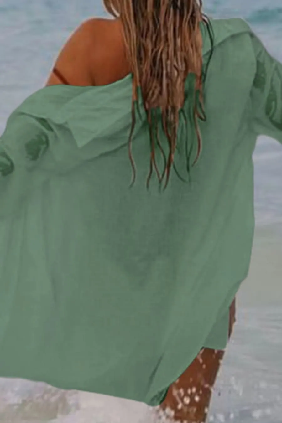 Wrinkle Bikini Swimtop Coverup