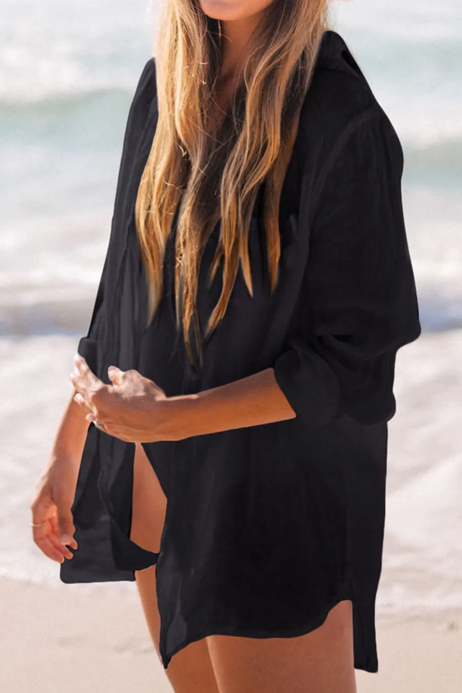 Wrinkle Bikini Swimtop Coverup